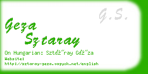 geza sztaray business card